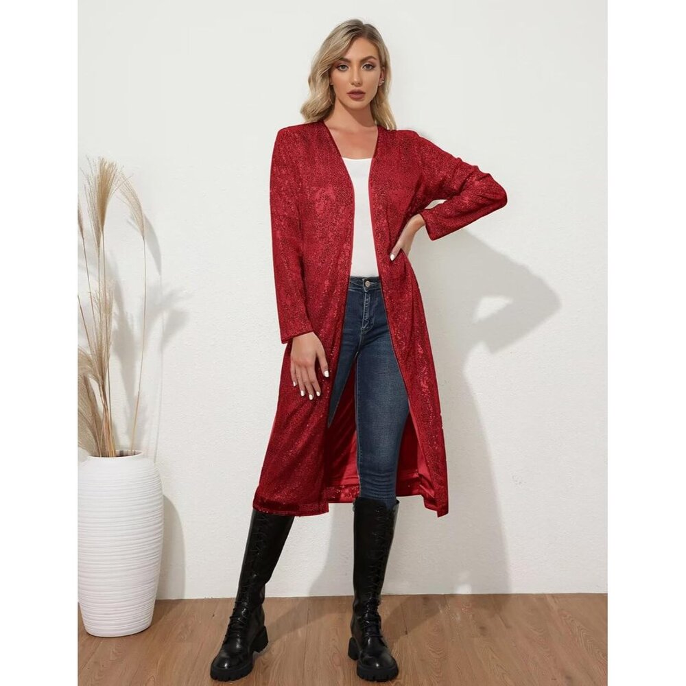 Women's Sequin Blazer Sparkly Open Front Evening … - image 2